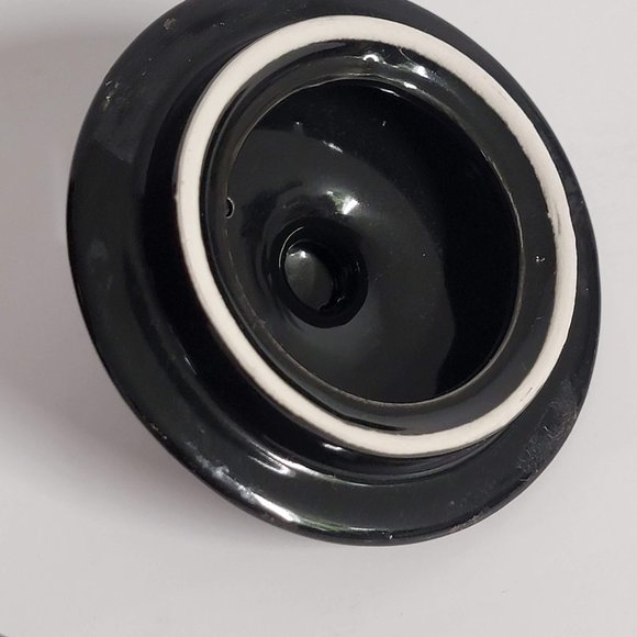 Black Teapot and Cup Set Red Flower Design Asian Missing Handle - Picture 7 of 14